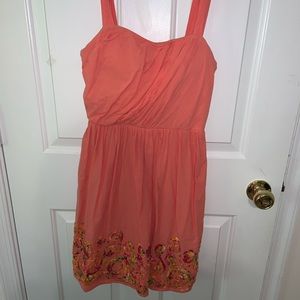 Peach flowered babydoll summer dress